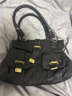 ブラックレザーバッグ Y2K