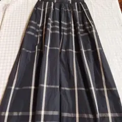 値下げ　GALLORIA　黒チェック柄 フレアスカート