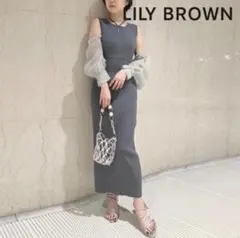 LilyBrown オーガンボレロ付きニットワンピース