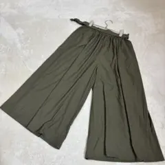 chocol raffine オリーブ色 ワイドパンツ ウエストゴムフリーサイズ