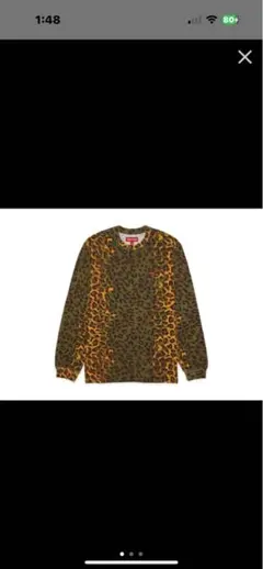 24FW supreme small box L/S TEE cheetah