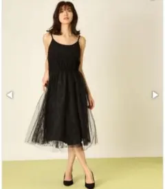 6【美品】MICA&DEAL チュールワンピース 紺色