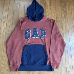 GAP ブラウン&ネイビー のフード付きパーカーM