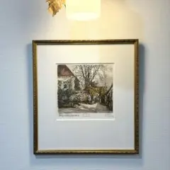 【真作】H.ゲーリング 手彩色銅版画「ベートーヴェン・メードリングの家」楽譜入 真作】H.ゲーリング 手彩色銅版画「ベートーヴェン・メードリングの家