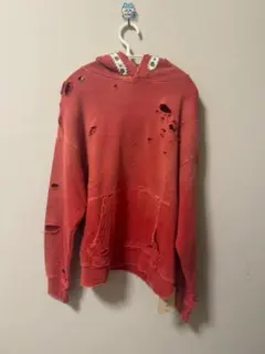 KAPITAL ダメージ加工 パーカー レッド サイズ2 フード付き