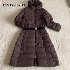 24AW アンタイトル ダウンコート リブニット ハーフコート ネイビー 
