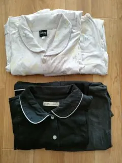 Disney 花柄　黒無地　マタニティパジャマ上下セット Mサイズ