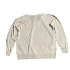 サマンサモスモス　ベージュ　 Vネック ニットセーター 長袖　M