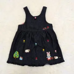 美品　MIKI HOUSE ミキハウス　ジャンバースカート デニム　90