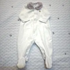 ホワイト フリースロンパース