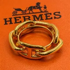 HERMES スカーフリング スカーフ留め ゴールドカラー シェーヌダンクル
