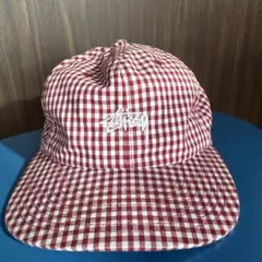STUSSY ギンガムチェックキャップ