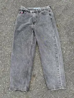 polerskate BIG BOY グレー ワイドレッグデニムパンツ - メルカリ