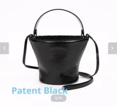 ayako Pottery Bag 黒レザーPatent Black