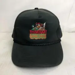 【US買付品】キャップ　トラッカーキャップ　刺繡ロゴ　RHINEHART　黒