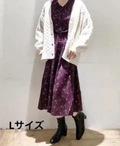 グローバルワーク　さらりら2WAYギャザーワンピース　L