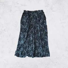 総柄ペイズリー レーヨンロングスカート モノトーン Y2K アーカイブ ゴム