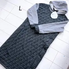 新品　マタニティワンピース　Lサイズ フード付き　キルティングワンピース