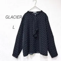 グラシア ブラウス L レディース きれいめ オフィス ボウタイ風 総柄 上品