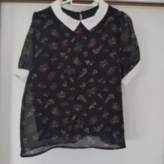 花柄　半袖T