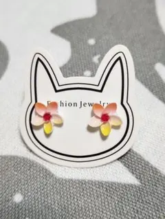 花モチーフ グラデーションピアス