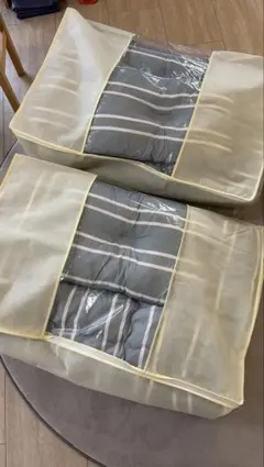 グレー ストライプ 布団セット 2枚のサムネイル