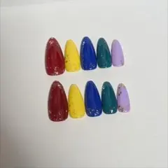 ネイルチップ　嵐　メンカラ　カラフル　大野智　櫻井翔　松本潤　二宮和也　相葉雅紀