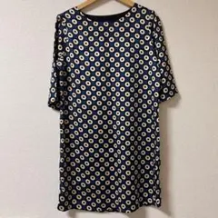 美品 23年♡レリアン プラスハウス チュニック 半袖 総柄 金ボタン 13+