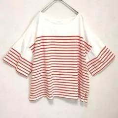 ネンネ nemne 　ゆったり　ボーダーカットソー　フリーサイズ マリンのサムネイル
