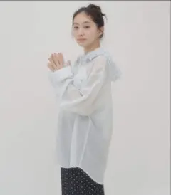フリル付きフードシャツのサムネイル