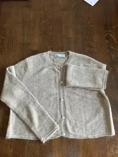 ZARA アルパカ混ニットカーディガン ベージュ