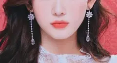 ロングイヤリング　Wing Bling 花の庭　クリスタル　韓国　キラキラ