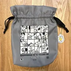 PEANUTS スヌーピー 75周年巾着 巾着ポーチ マルチクリップセット