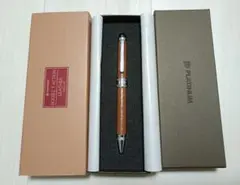 【未使用】プラチナ万年筆■ ダブルアクション■バスケットパタ－ン■革巻きキャメルのサムネイル