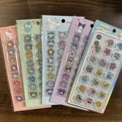 【正規品】　おはじきふうシール　キティ　クロミ　シナモン　ハンギョドン　5枚