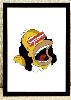 159 supreme アートポスター　アメリカンレトロ　額付き　A4
