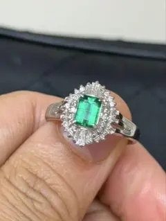 2.13ct ムゾーカラー エメラルド ダイヤ1.32ct リング pt - メルカリ