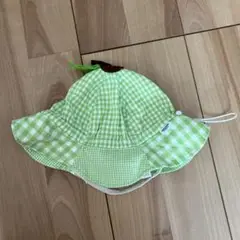 MIKI HOUSE 緑のチェック帽子 フリーサイズ