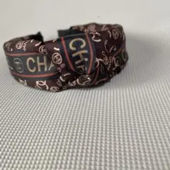 CHANEL ロゴ入り ヘアバンド ブラウン