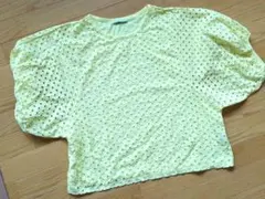 ZARA イエロー メッシュTシャツ Lサイズ