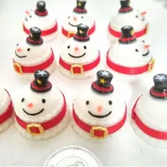 No.D173 ミニチュアクリスマス　雪だるまケーキ