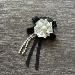 子供用コサージュ　ネイビー