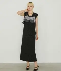アンドレスド ANDRESD ピンストライプスリーブレスビスチェドレス 結婚式のサムネイル