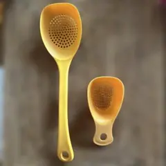 マーナシリコン穴あきスプーン2種セット オレンジ