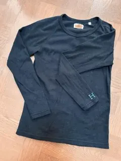 ハリウッドランチマーケット　ブラック　H刺繍 ストレッチフライスロンT サイズ0