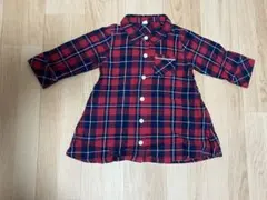 チェック柄　シャツワンピース　80サイズ