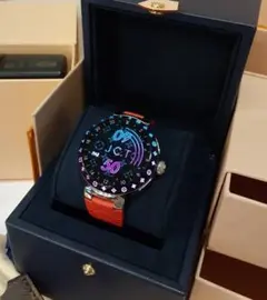 ルイヴィトン QAD00Z　タンブールホライゾン　ライトアップ　腕時計　赤ベルト