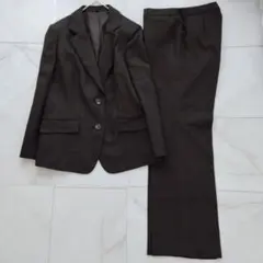 美品　イオン　大きいサイズ　パンツスーツ セットアップ　洗える　黒　ストライプのサムネイル
