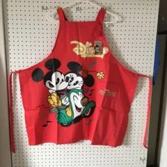 ミッキー　ミニー　エプロン　赤