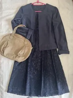 ★最終値下★美品 K&S 13 号 ワンピーススーツ 濃紺 ネイビー系 Lサイズ